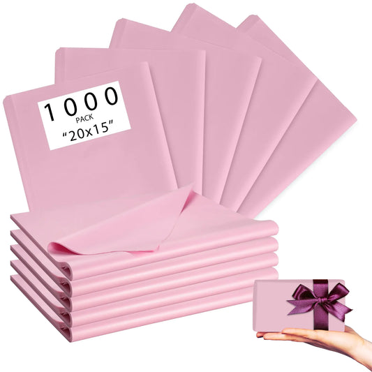 1000 Sheets 20"X15" Pink Tissue Paper