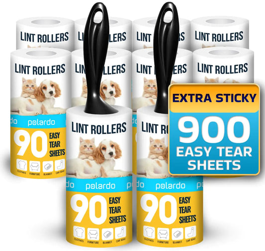 Lint Rollers 2 pcs 900 Sticky Sheets Extra 8 Spare Rollers