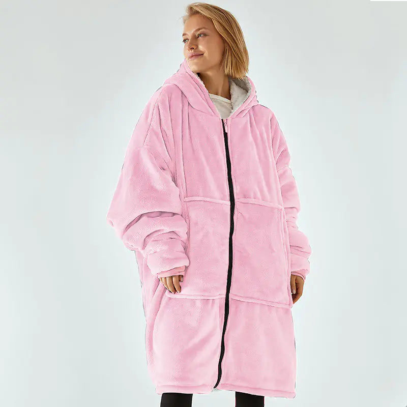 Amazon Thick Cozy Blanket with Hooded Robe for Comfort